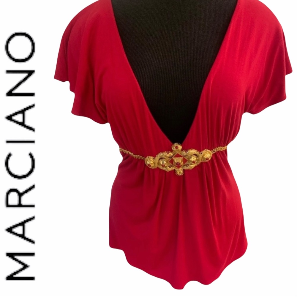 Rare Marciano red top with gold band size small